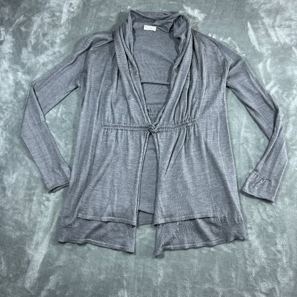 Brunello Cucinelli Cashmere Silk Cardigan Sweater Shawl Collar Open Drawstring - Picture 1 of 12